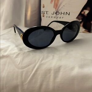 St. John Black Sunglasses with Gold Accents